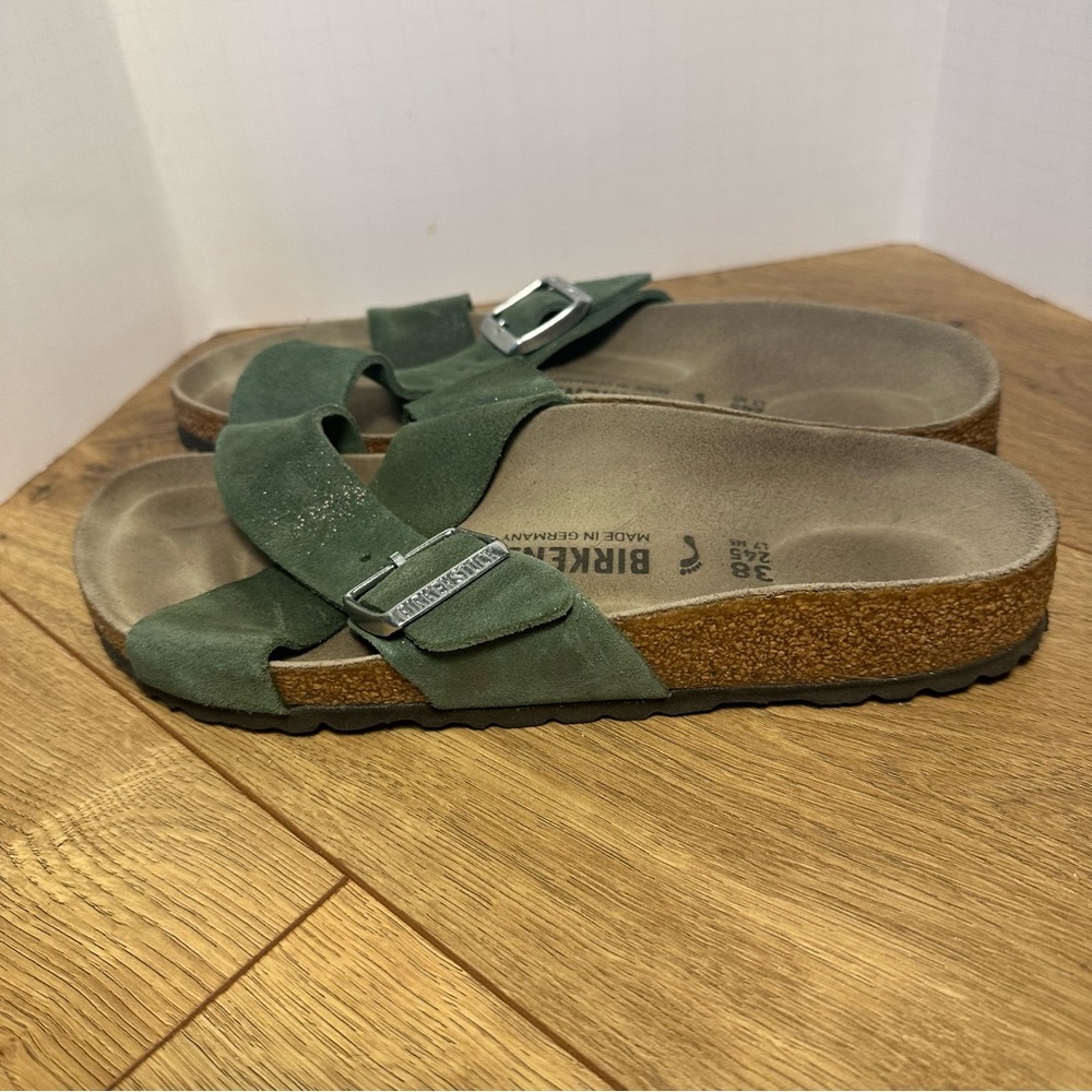 Birkenstock Siena Green Suede Sandals - Picture 4 of 7